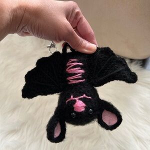 NEW Crochet Handmade One-of-a-kind Amigurumi Large Bat Keychain, Bag Accessory